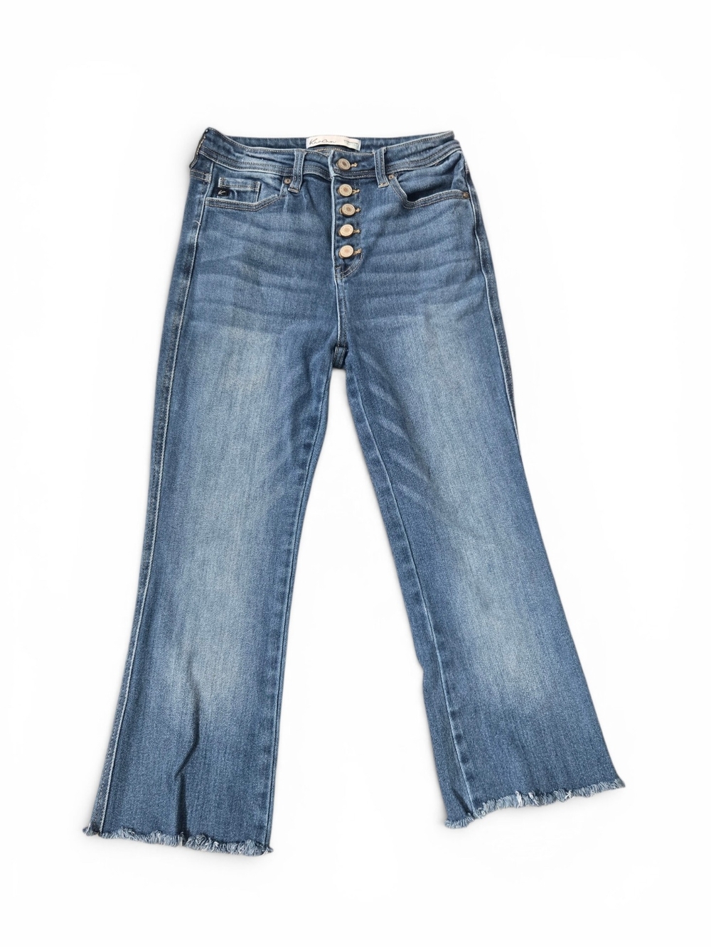 KanCan For Maurices High-Rise Frayed Hem Button Fly Cropped Jean